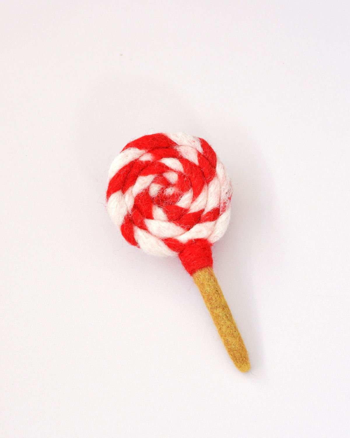 Tara Treasures Felt Red and White Swirl Lollipop Play Food Toy