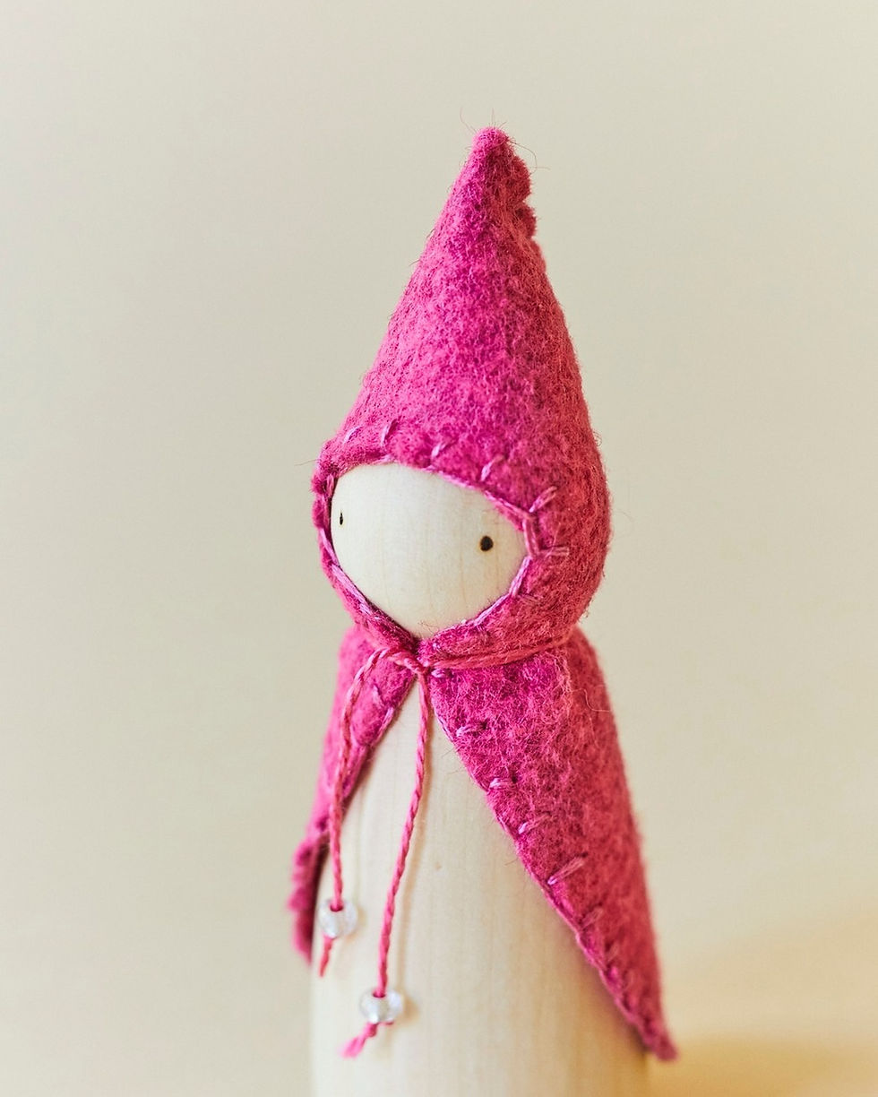 Thumbnail: Wonderheart Pink Wooden Gnome