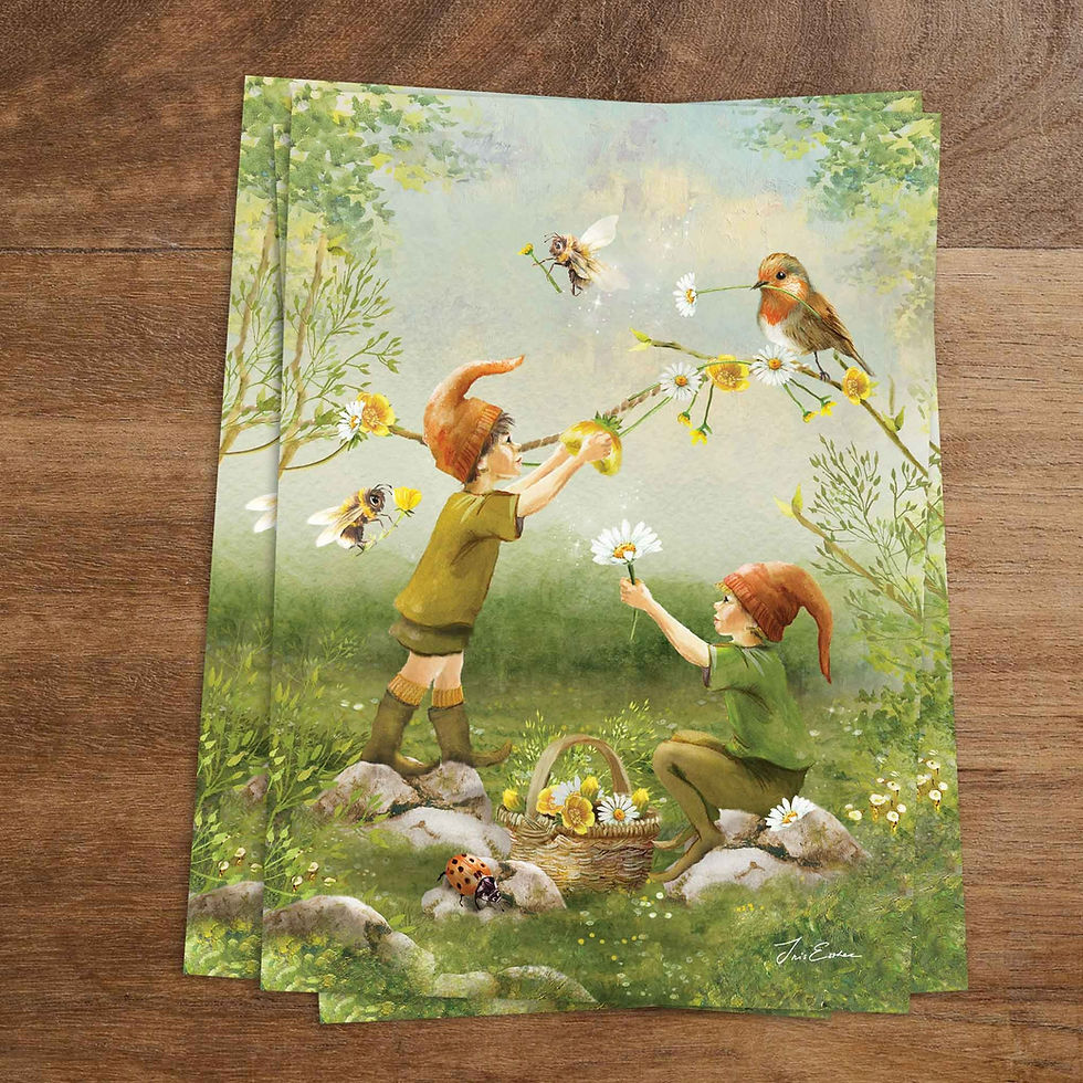 Iris Esther Postcard - Birds & Bees