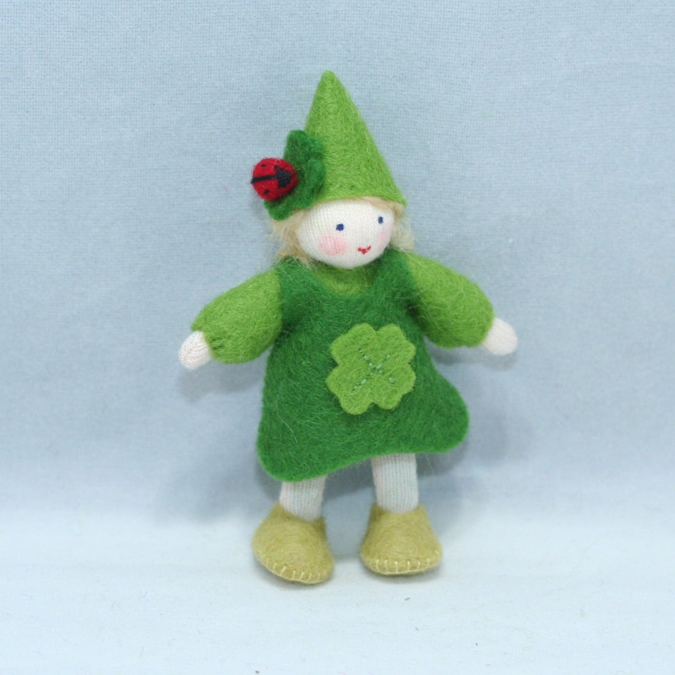 Ambrosius-Eco Flower Fairies Clover Children-Pixie Girl Felt Doll