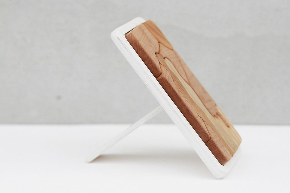 Thumbnail: Sale Handmade Wooden Mosaic Puzzle Family and a Cat - Tateplota