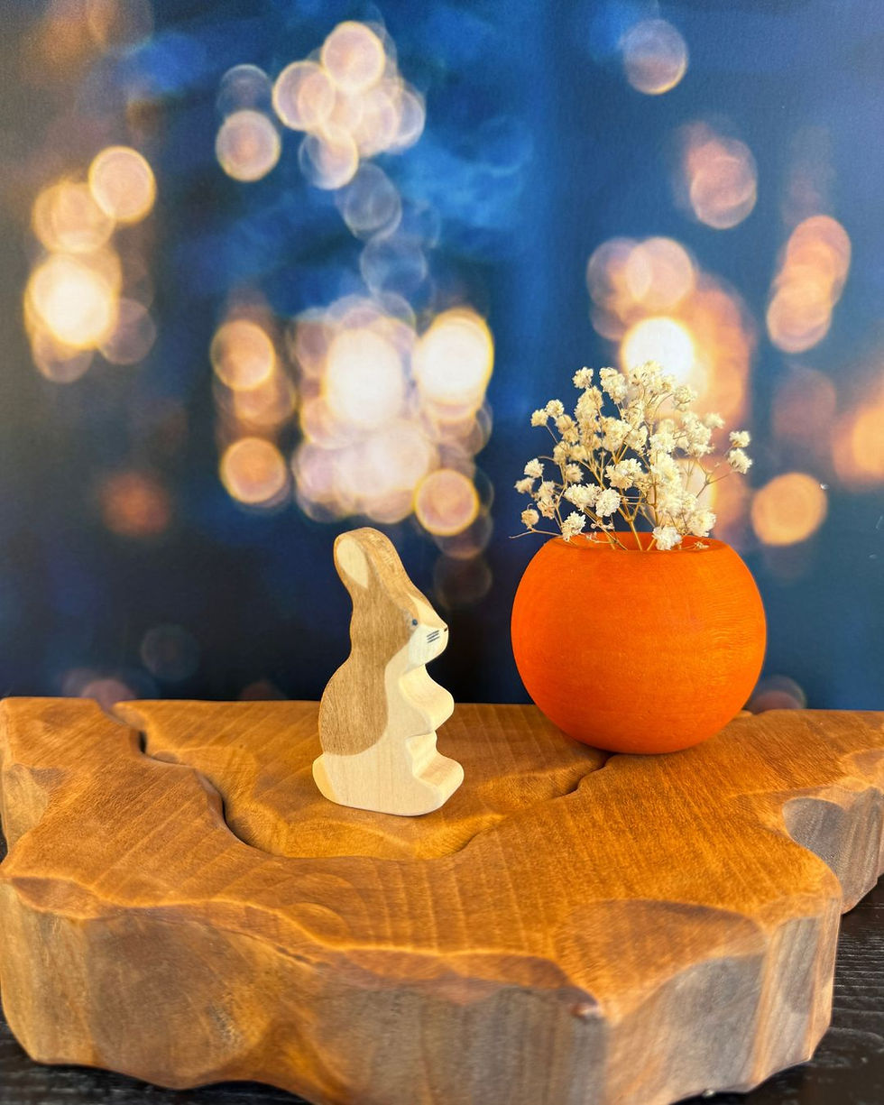 JUHARKA Wooden Rabbit Standing-Brown