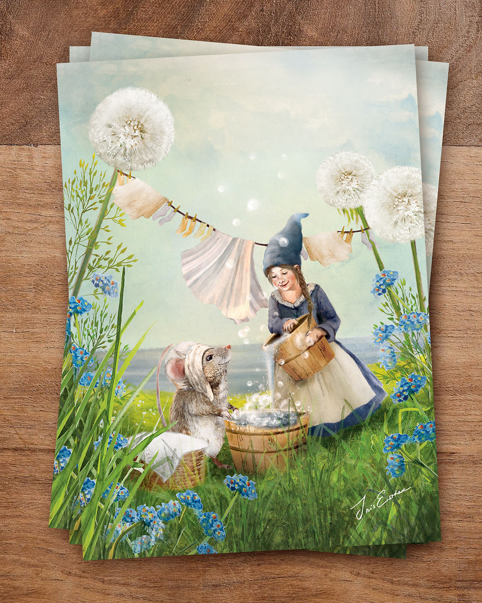 Iris Esther Postcard-Laundry Days