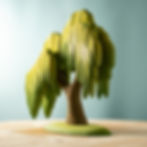 Thumbnail: Handcrafted wooden willow tree standing on a wooden surface by Bumbu Toys