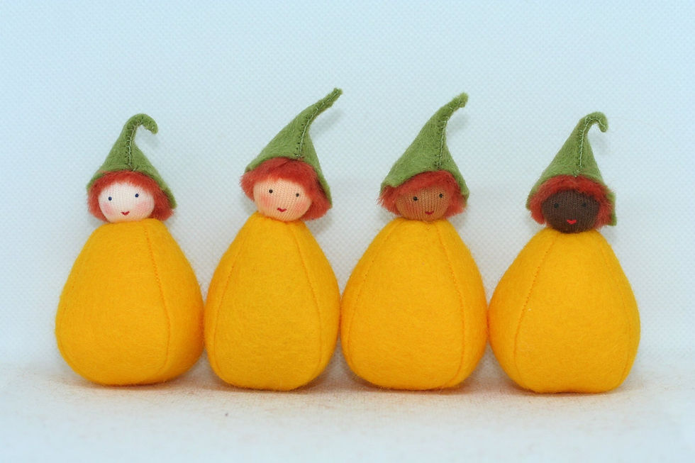 Thumbnail: Ambrosius-Eco Flower Fairies Pumpkin Pixie Felt Dolls