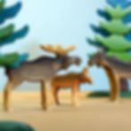 Thumbnail: Bumbu Toys Handmade Wooden Moose Calf