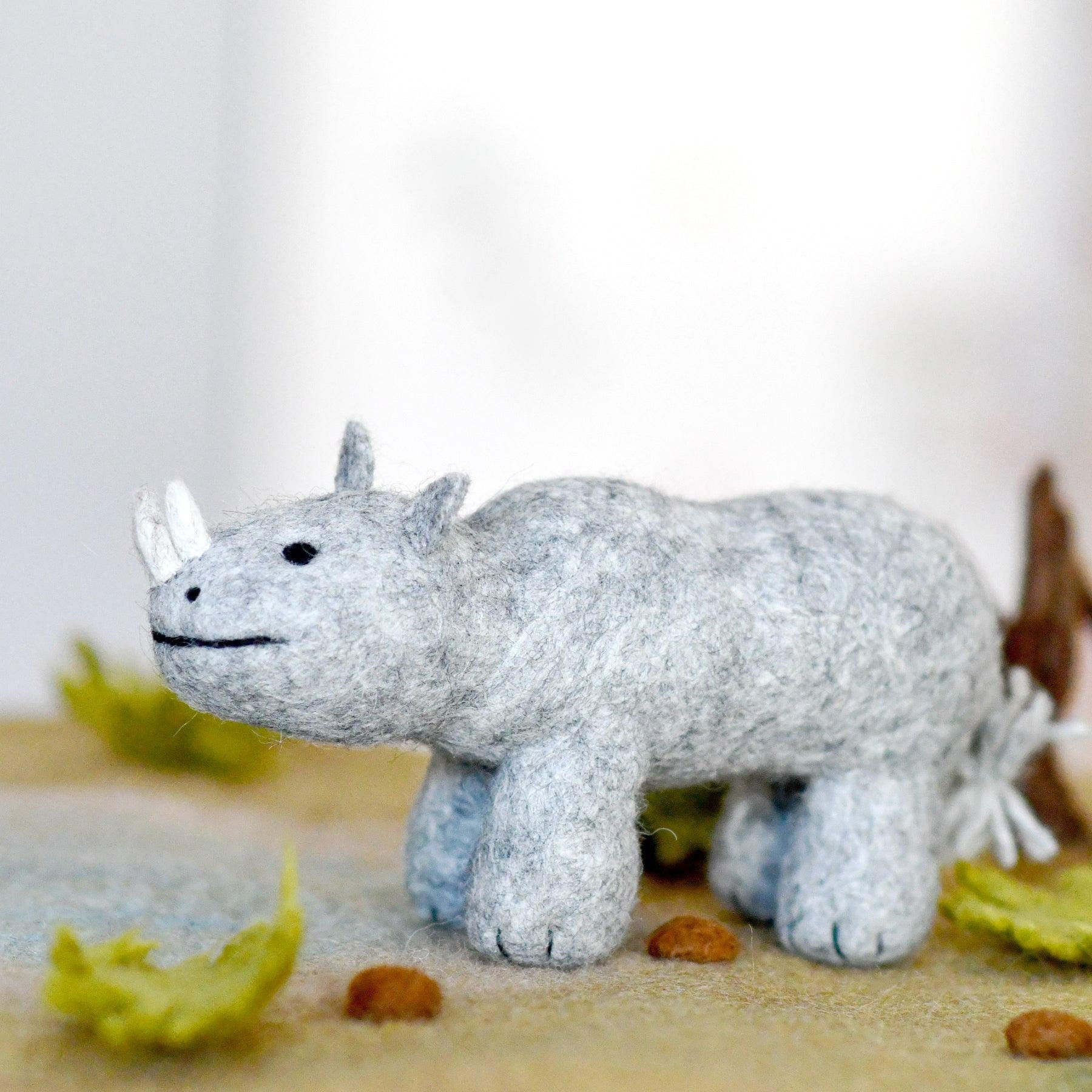 Tara Treasures Felt Safari Rhino Toy