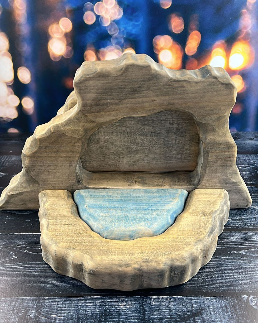 Thumbnail: Diofa Muhely Big Handcrafted Wooden Rocks Set with Pond