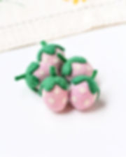 Tara Treasures Pink Felt Strawberries Play Food - 5 Pcs