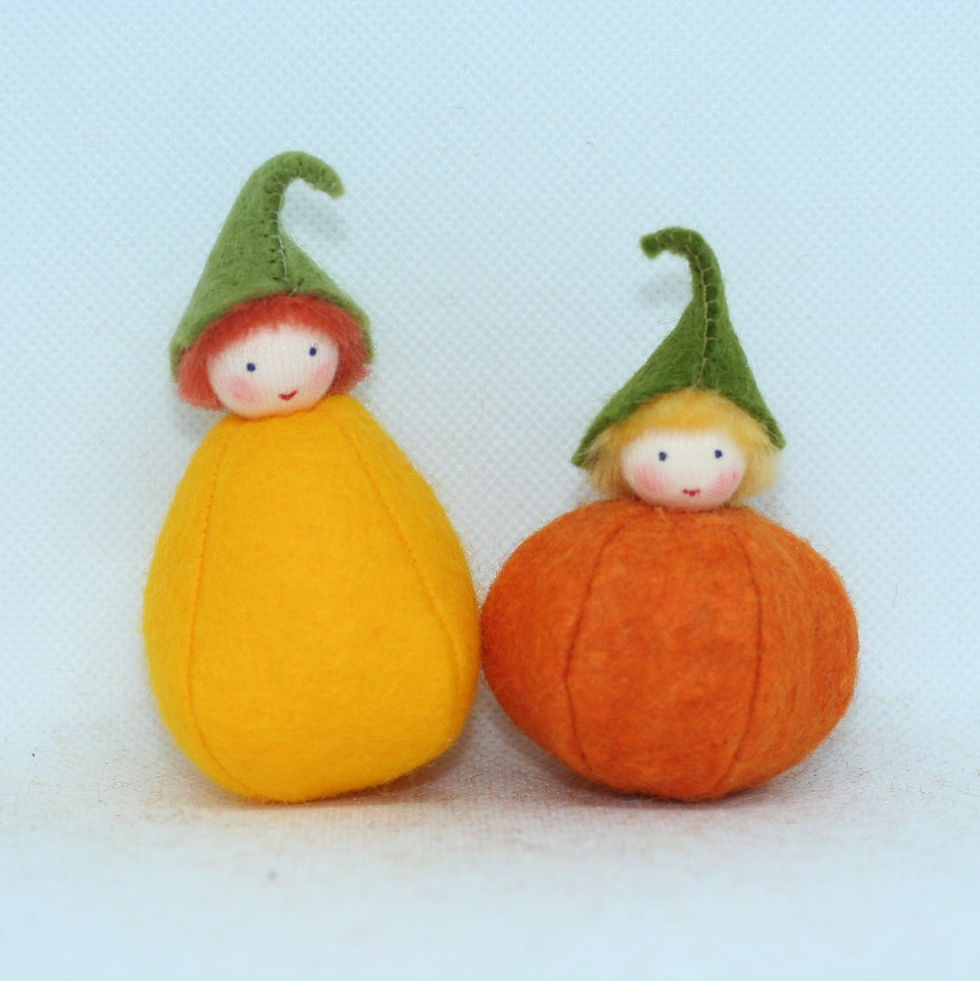 Thumbnail: Ambrosius-Eco Flower Fairies Pumpkin Pixie Felt Dolls