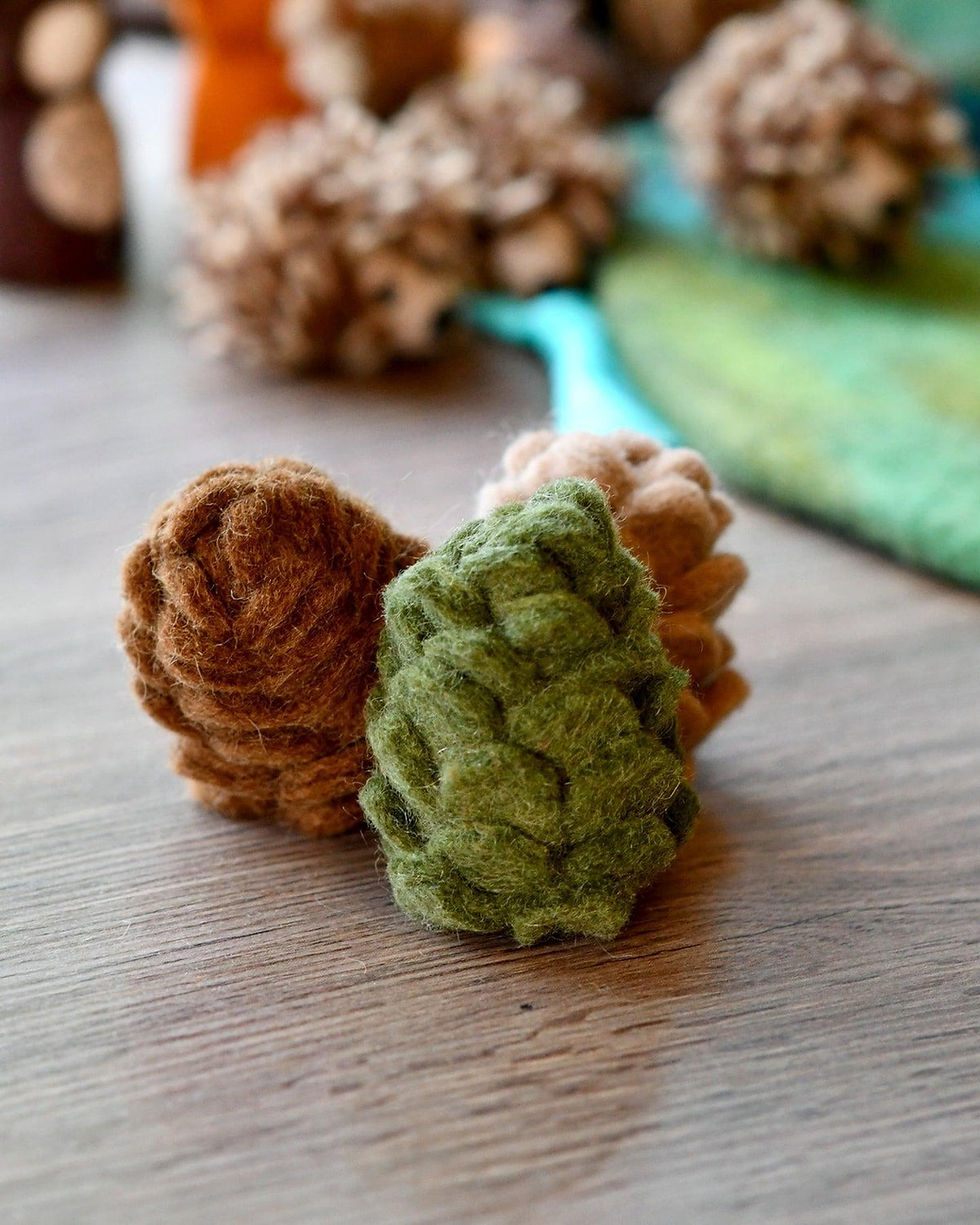 Thumbnail: Tara Treasure Felt Pinecones-Set of 3