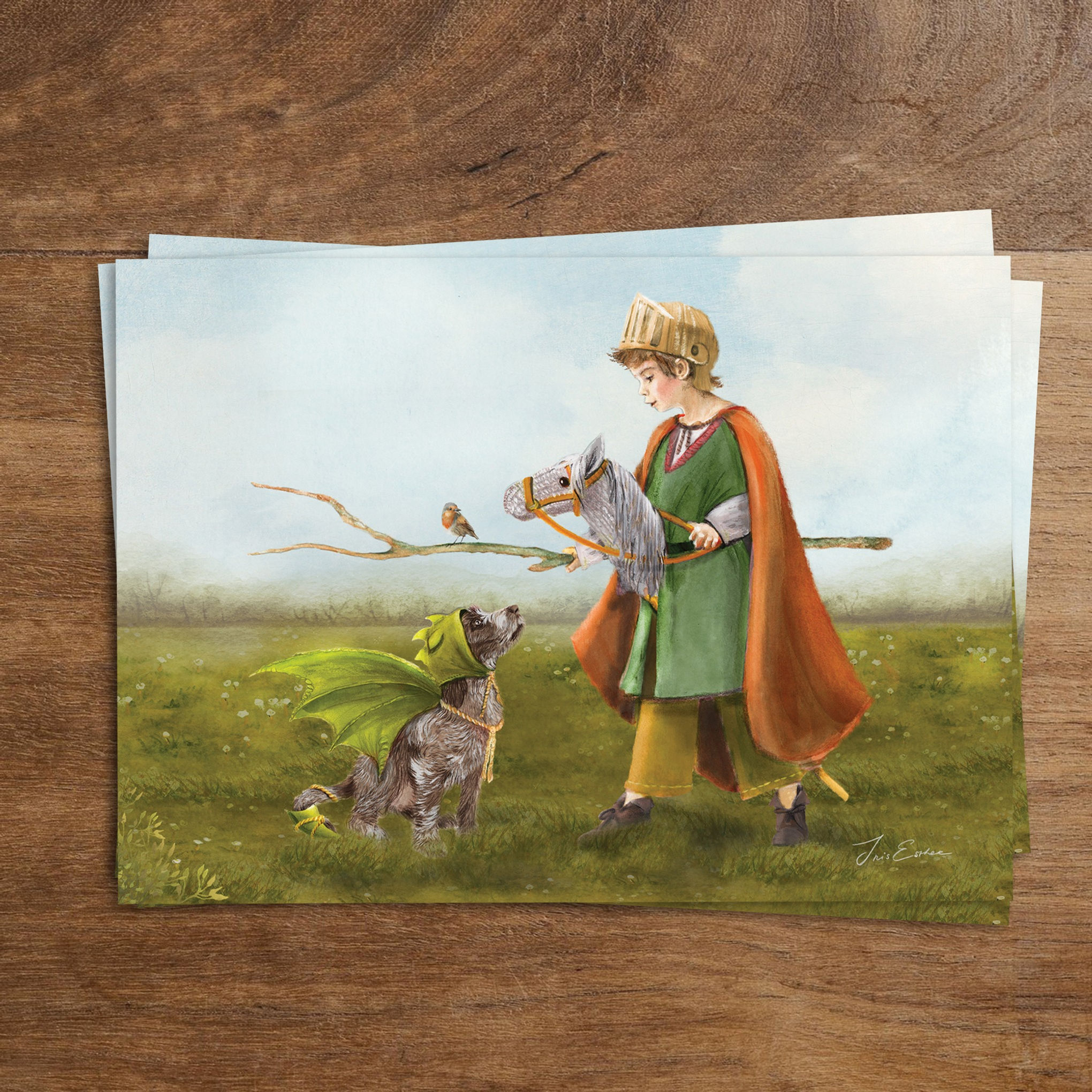 Iris Esther Postcard - My dragon and I