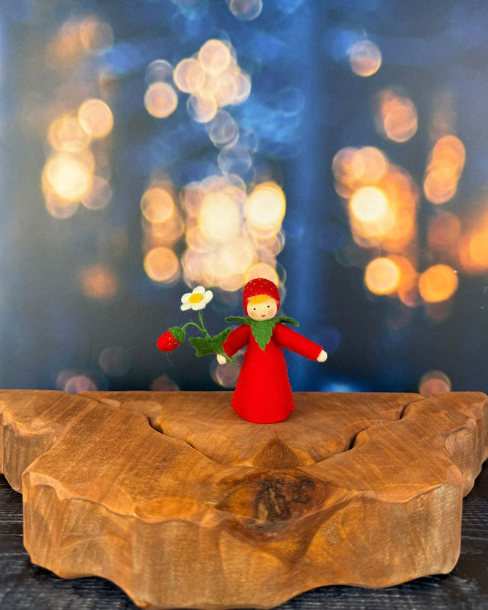Ambrosius Strawberry Boy Fairy Felt Doll – Fair Skin | Handmade Waldorf Doll