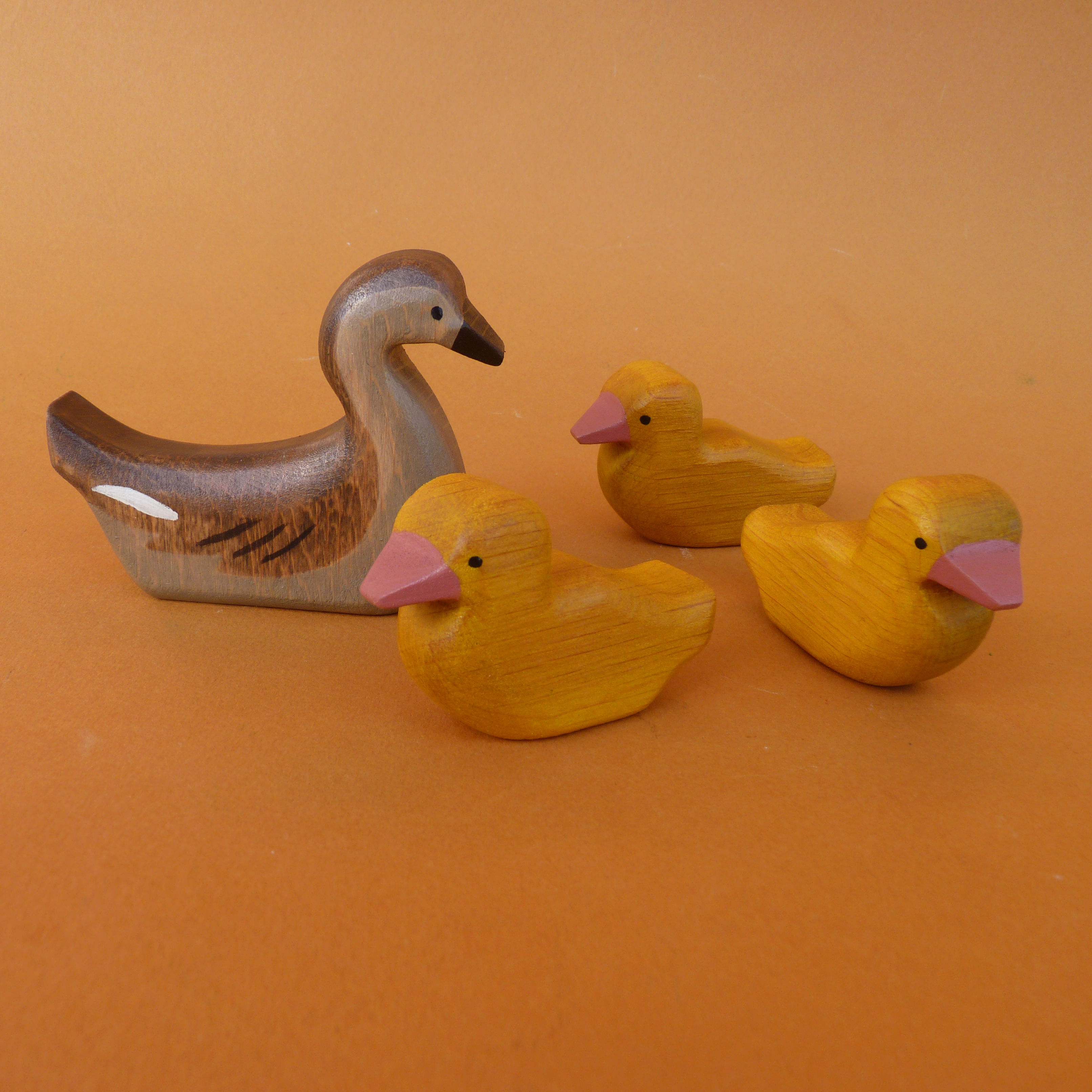 Handmade Wooden Duck Set (4 Pcs)