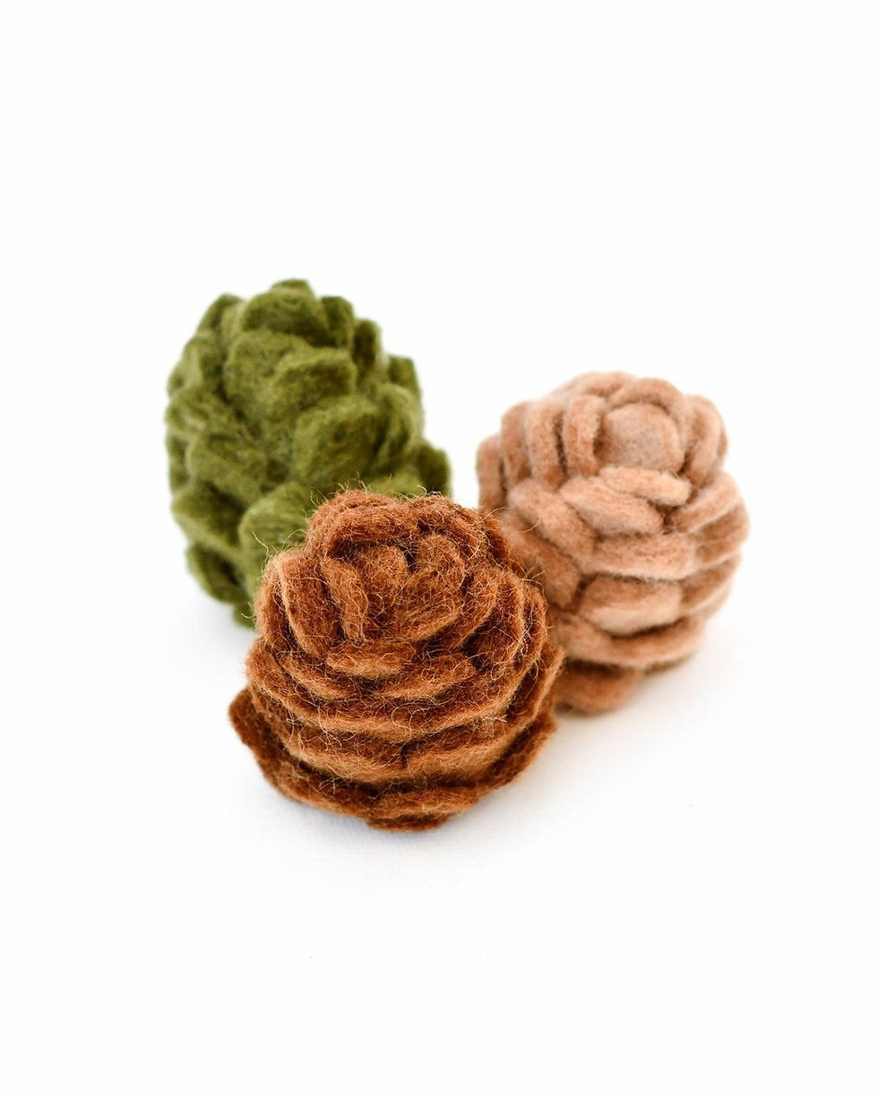 Thumbnail: Tara Treasure Felt Pinecones-Set of 3