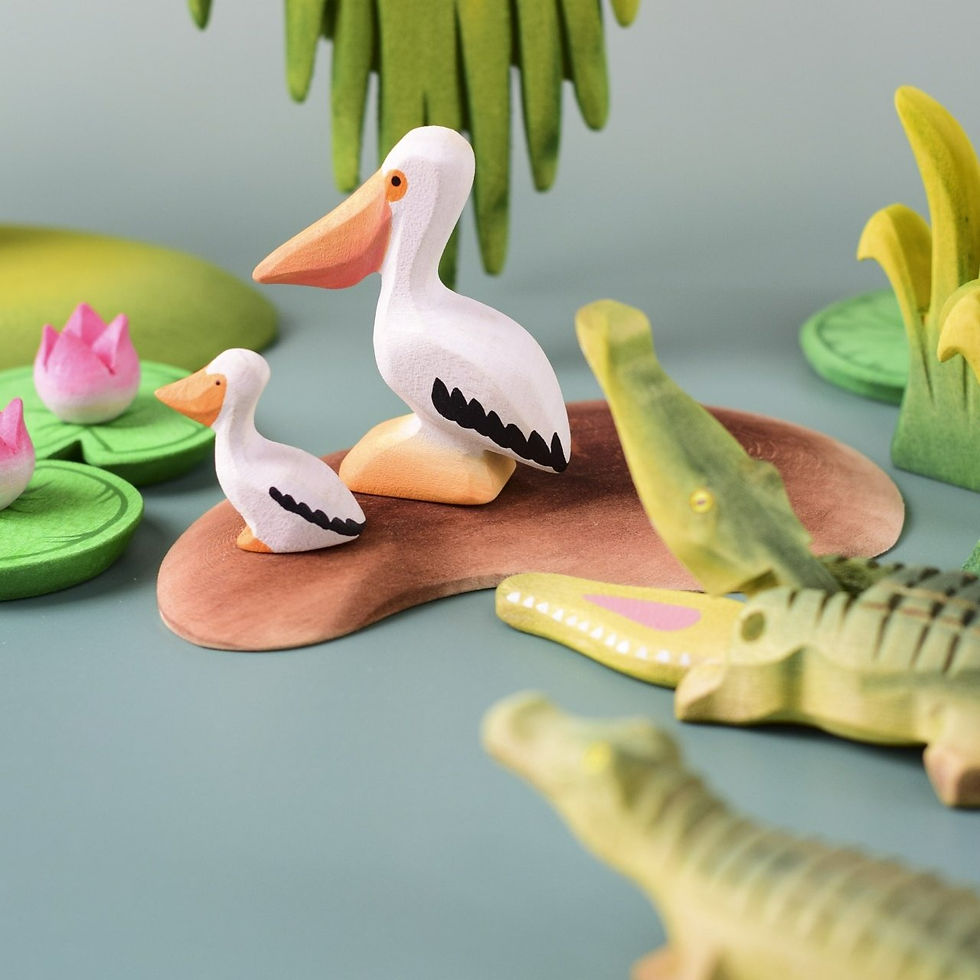 Thumbnail: Bumbu Toys Handcrafted Wooden Crocodile Cove Set