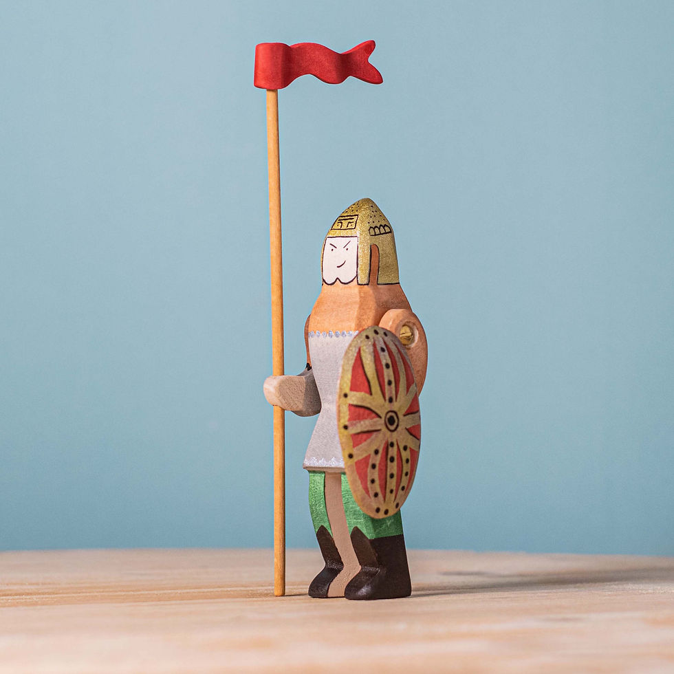 Thumbnail: Bumbu Toys Wooden Dacian Knight and Steed Set