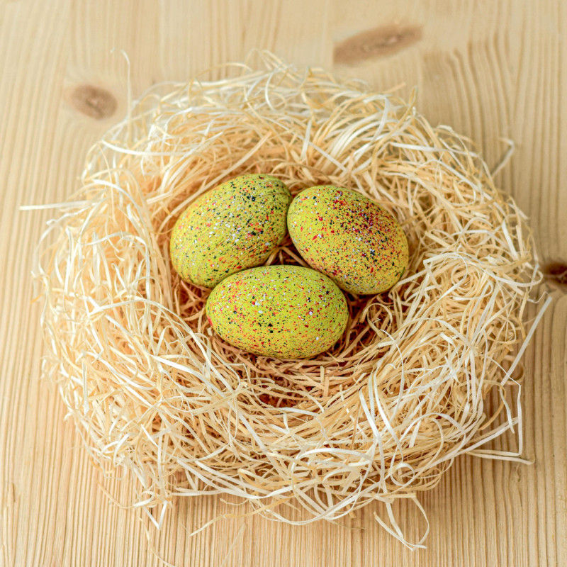 Thumbnail: Bumbu Toys Wooden Stegosaurus Dinosaur Egg Set on a wooden surface
