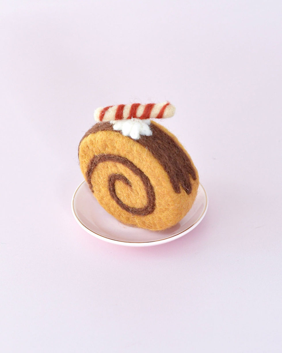 Tara Treasures Felt Chocolate Swiss Roll Play Food