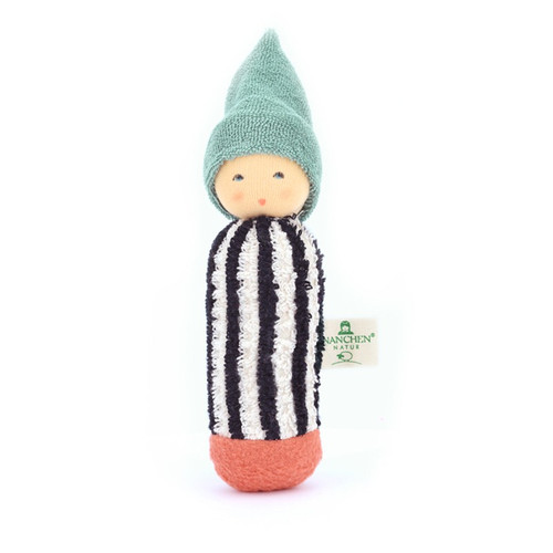 Nanchen Natur Organic Cotton Colored Pencil Rattle Doll Toy, Sage ...