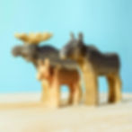 Thumbnail: Bumbu Toys Handmade Wooden Moose Calf