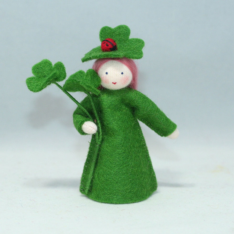 Thumbnail: Eco Flower Fairies Clover Fairy Felt Doll