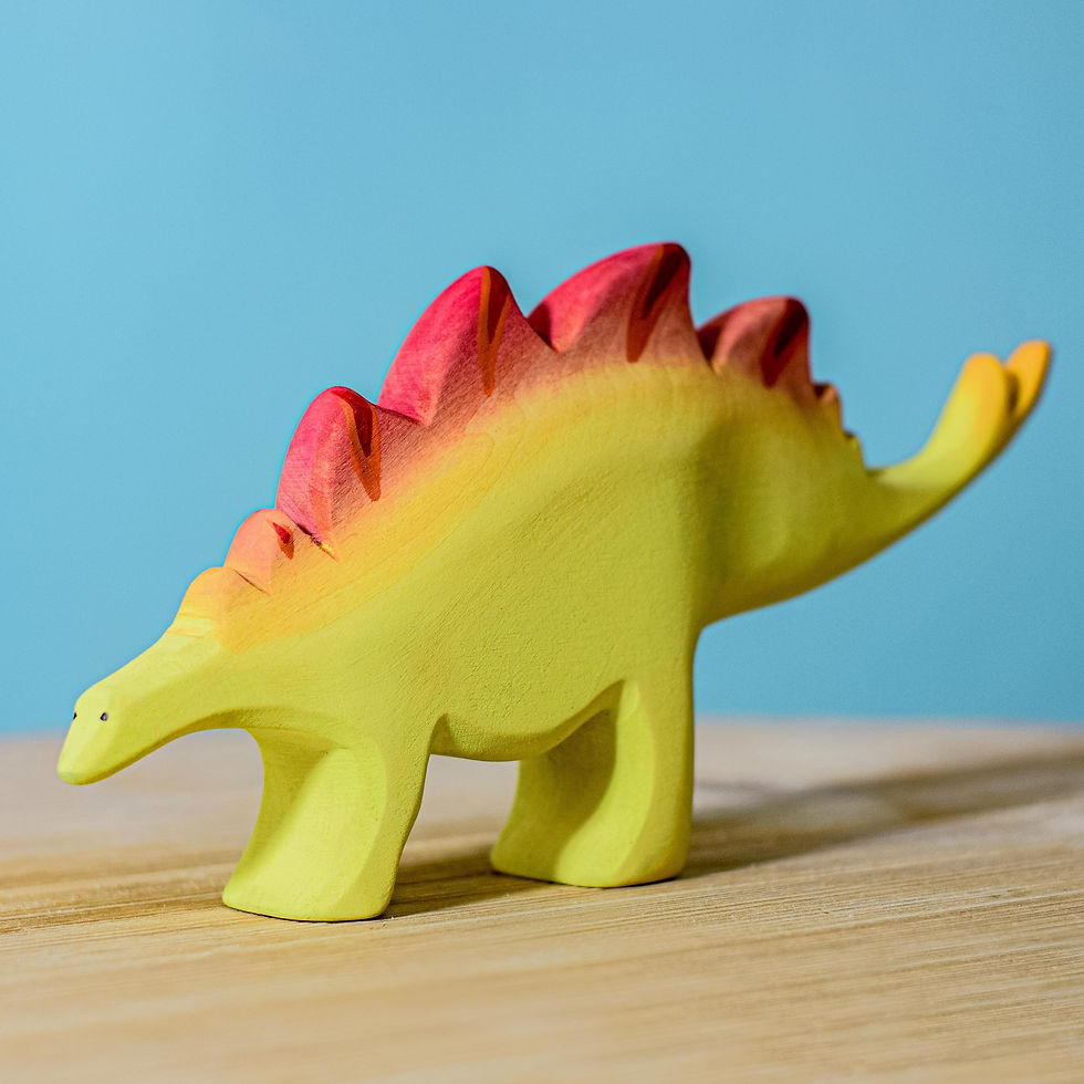Thumbnail: Bumbu Toys Wooden Stegosaurus Dinosaur Figurine-Big