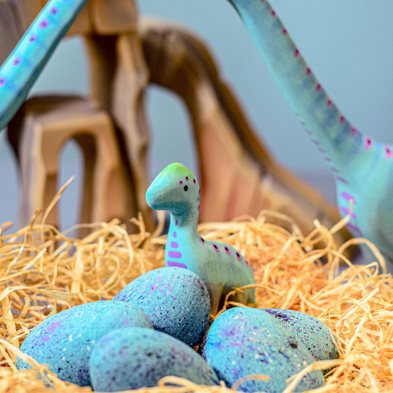 Thumbnail: Bumbu Toys Wooden Brontosaurus Egg Set