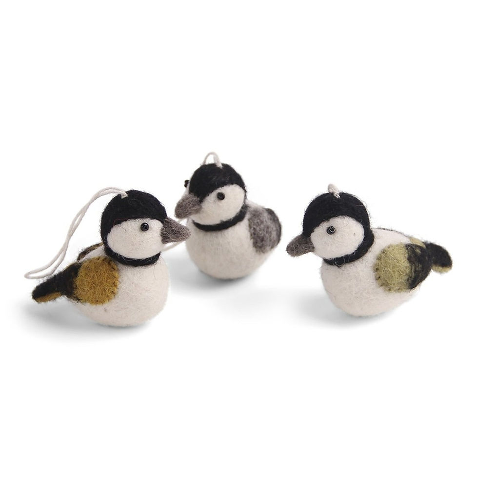 Gry & Sif Felt Sparrow Black - Set of 3