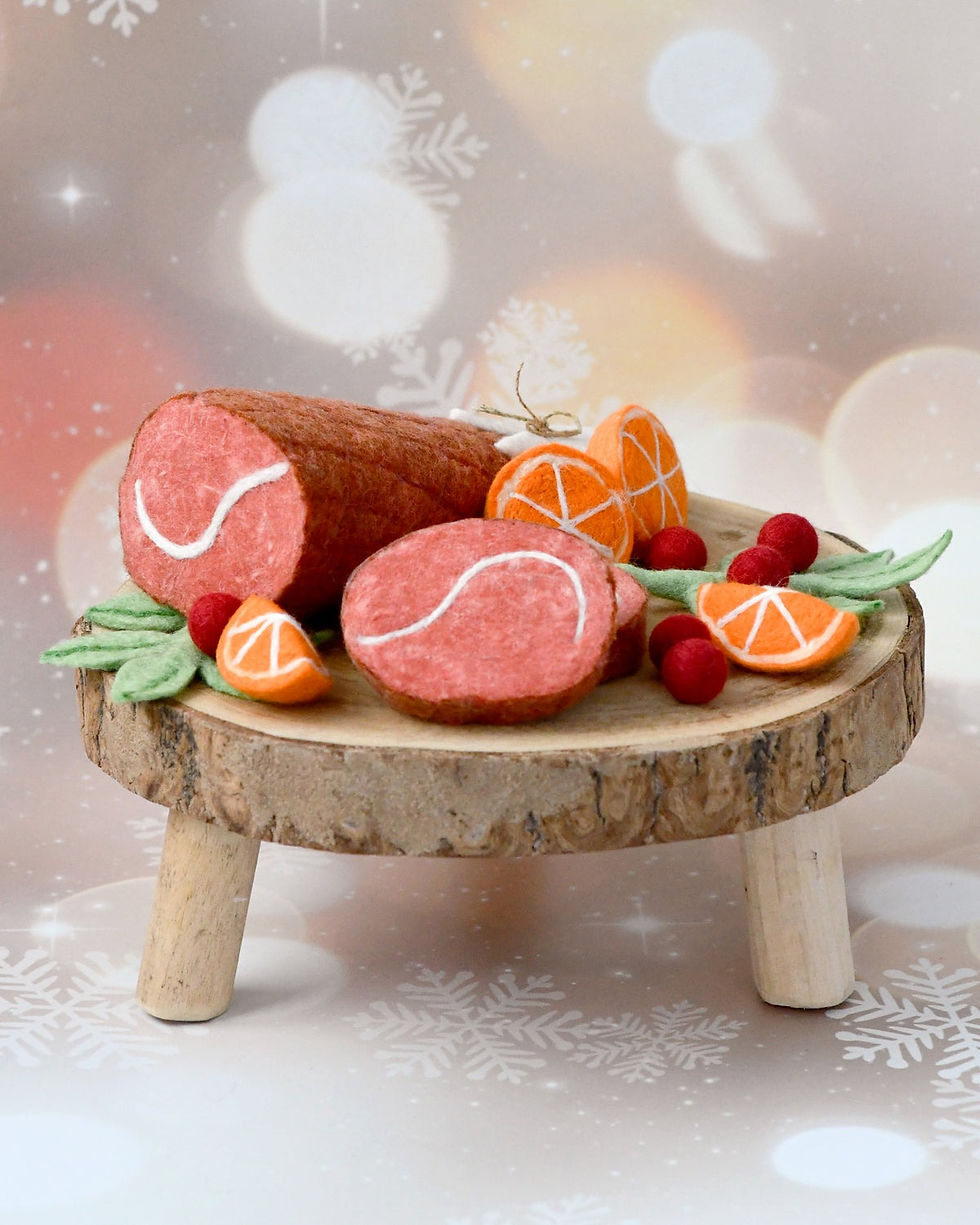 Tara Treasures Felt Christmas Ham Feast Play Food Set