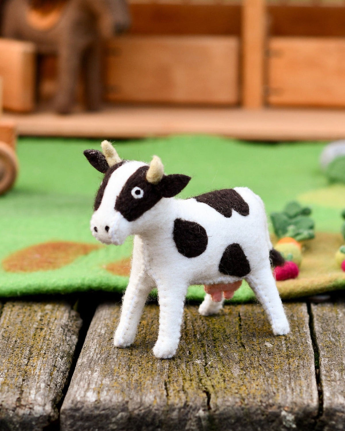 Tara Treasures Felt Cow Farm Animal Toy