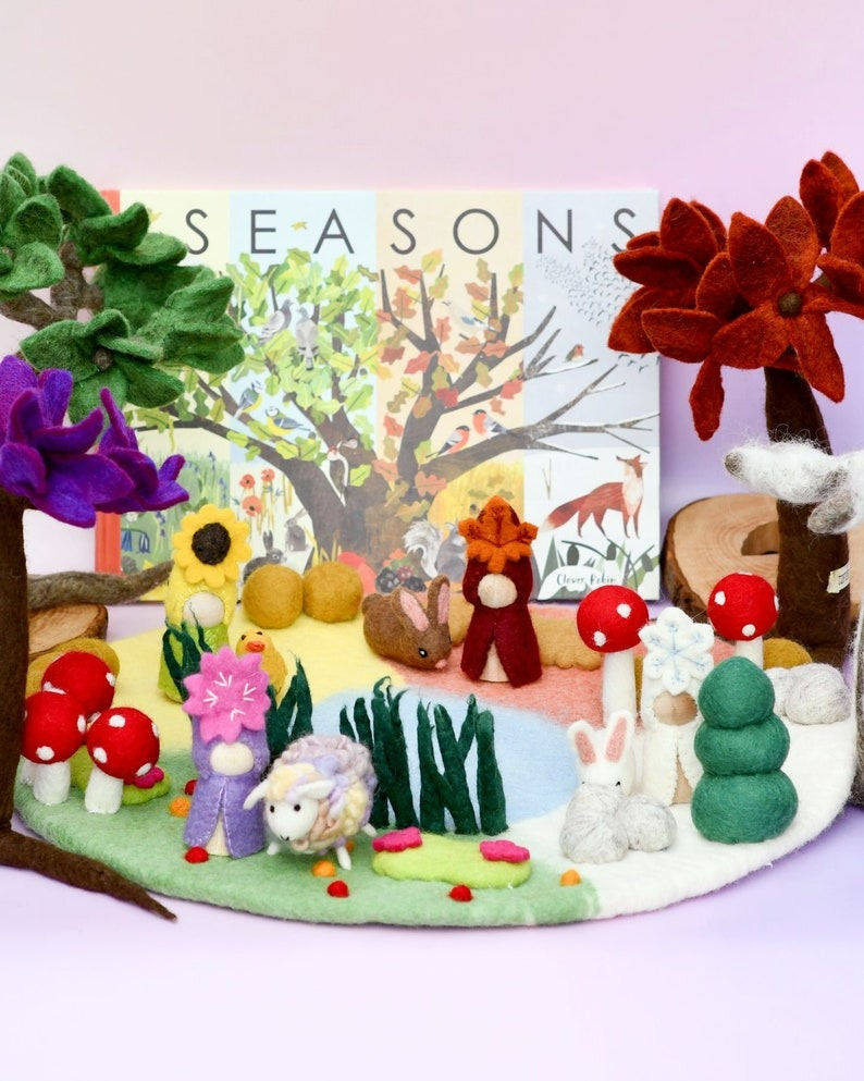 Thumbnail: Tara Treasures Four Seasons Small Play Mat Playscape-Spring Summer Autumn Winter