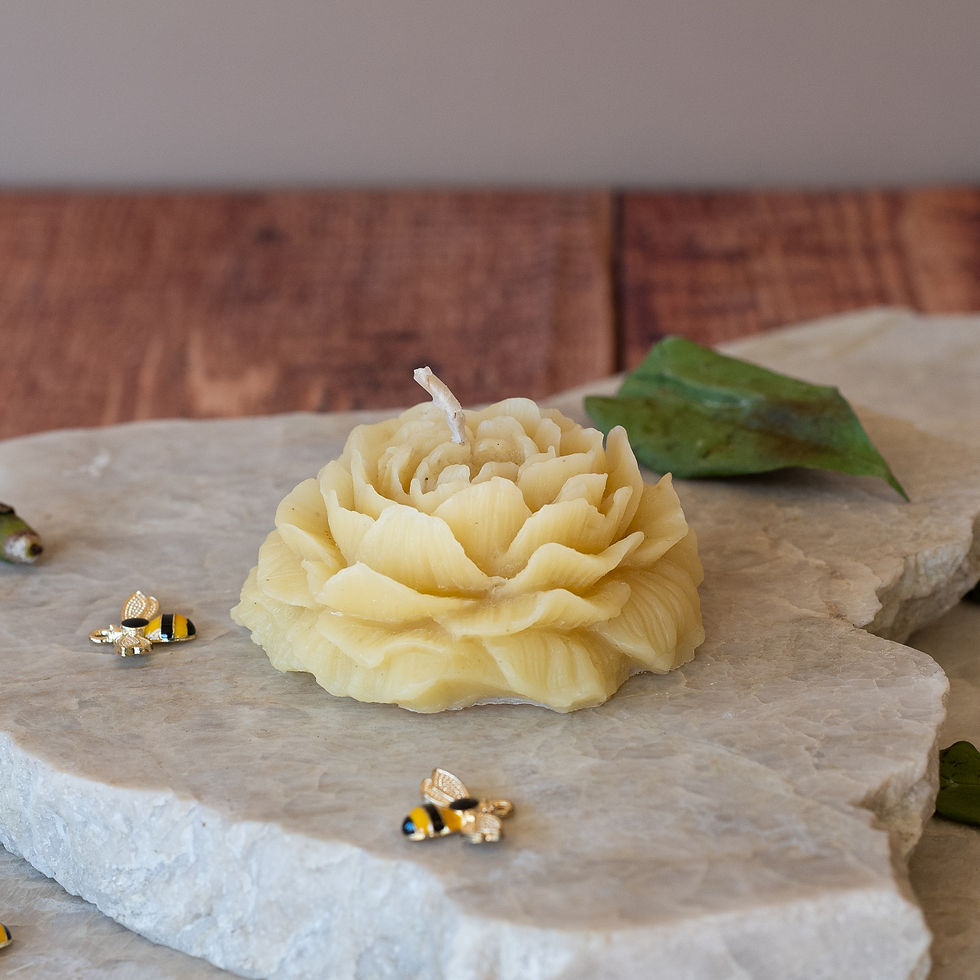 Beeswax Peony flower candle