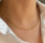 medium gold paperclip necklace (medium vivian necklace) on model