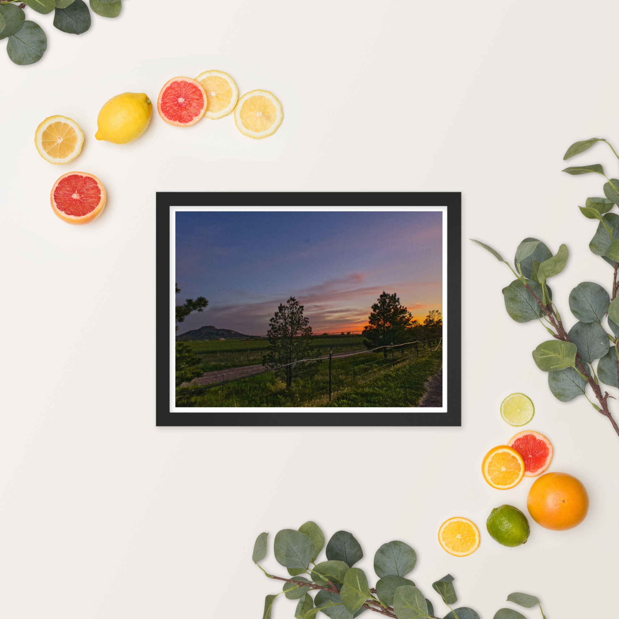 Sunset In New Mexico: Framed poster