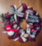Merry Christmas Red Snowman Wreath