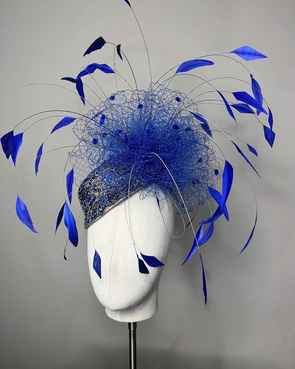 Thumbnail: Blue Fascinator with Blue Feathers