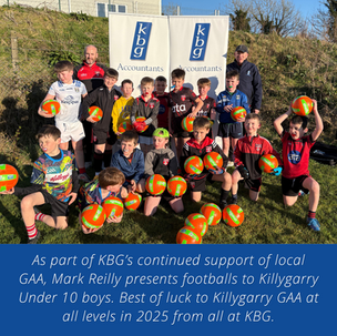 Football Donation to Killygarry GAA U10s