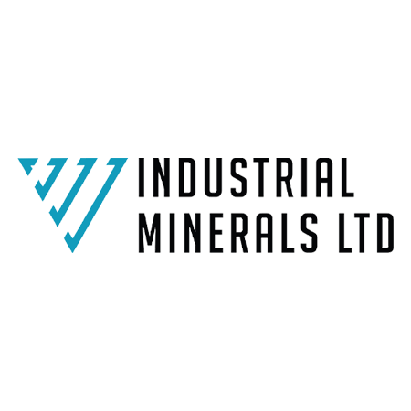 Industrial Materials LTD logo featuring a blue design on a black background.