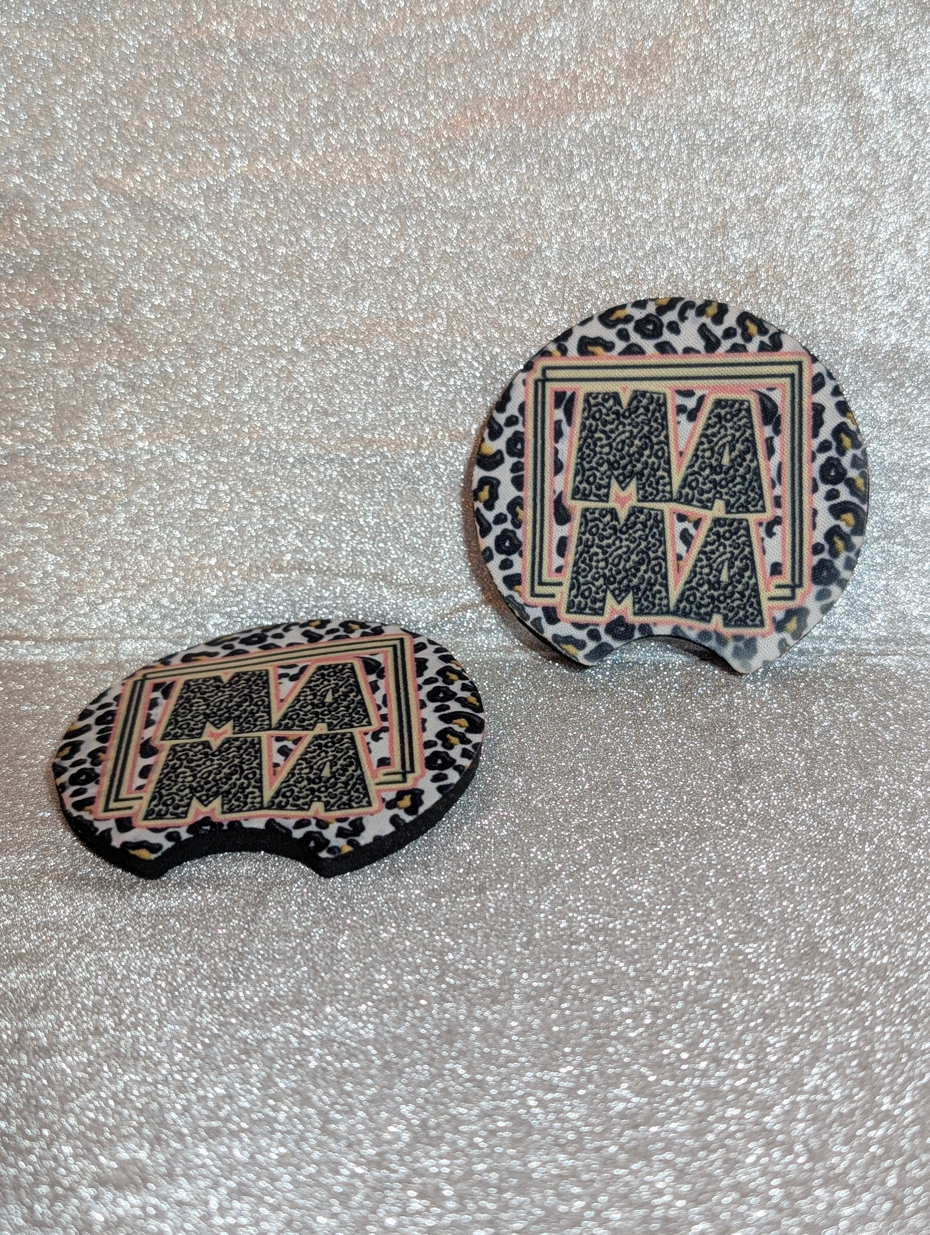 Mama Lepard Print Car Coaster