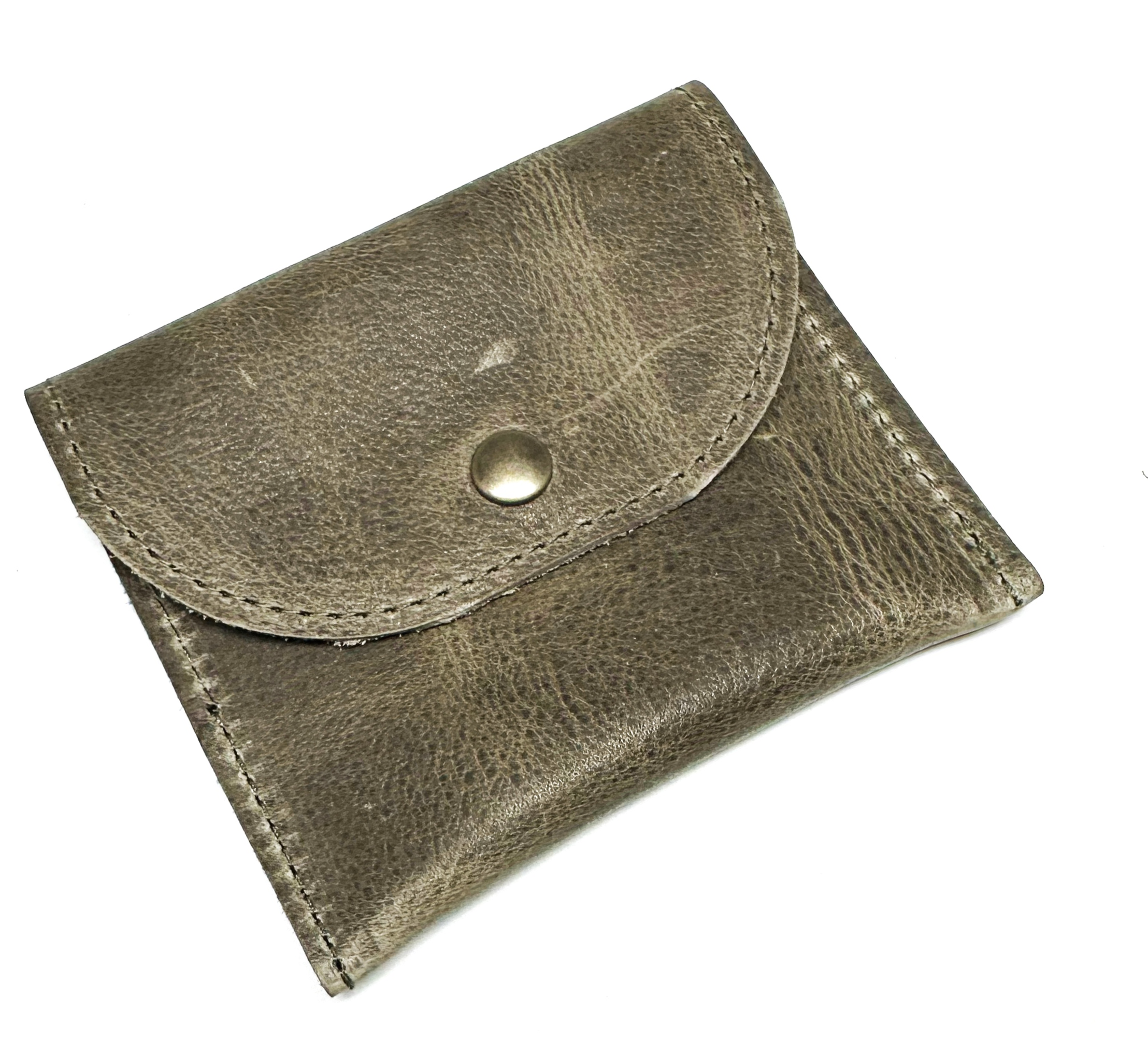 Leren cardholder grijs