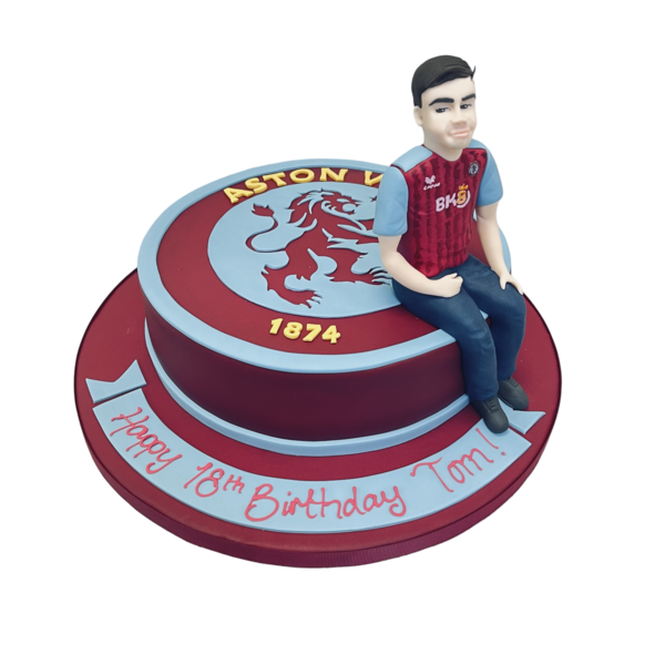 Aston Villa Badge 2024 themed cake with detailed design of the football club's emblem, perfect for fans and special occasions.