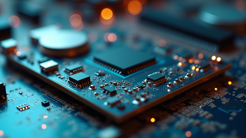 Close-up view of microcontroller board with connected sensors