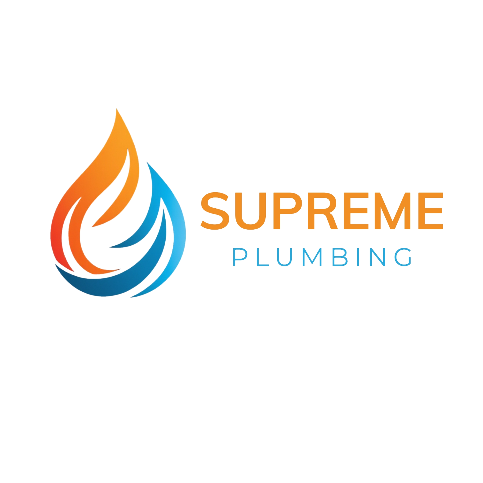 Supreme Networks logo, orange and blue data flow icon