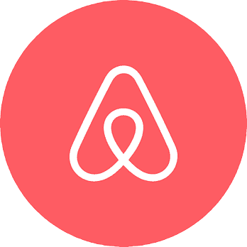 Airbnb logo, white 