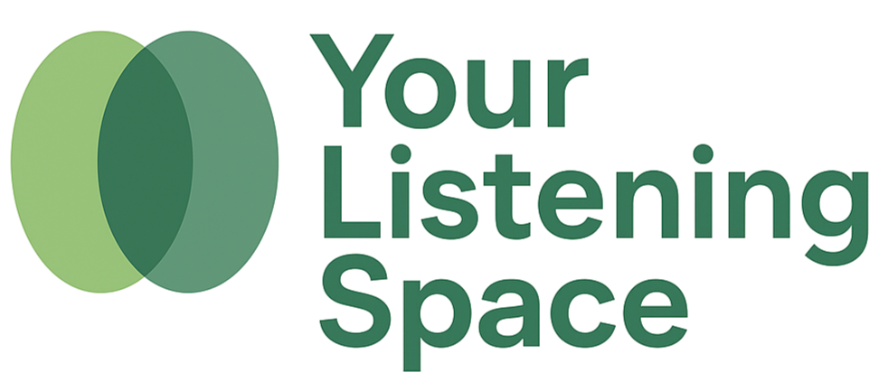 Your Listening Space logo with green overlapping circles and text.