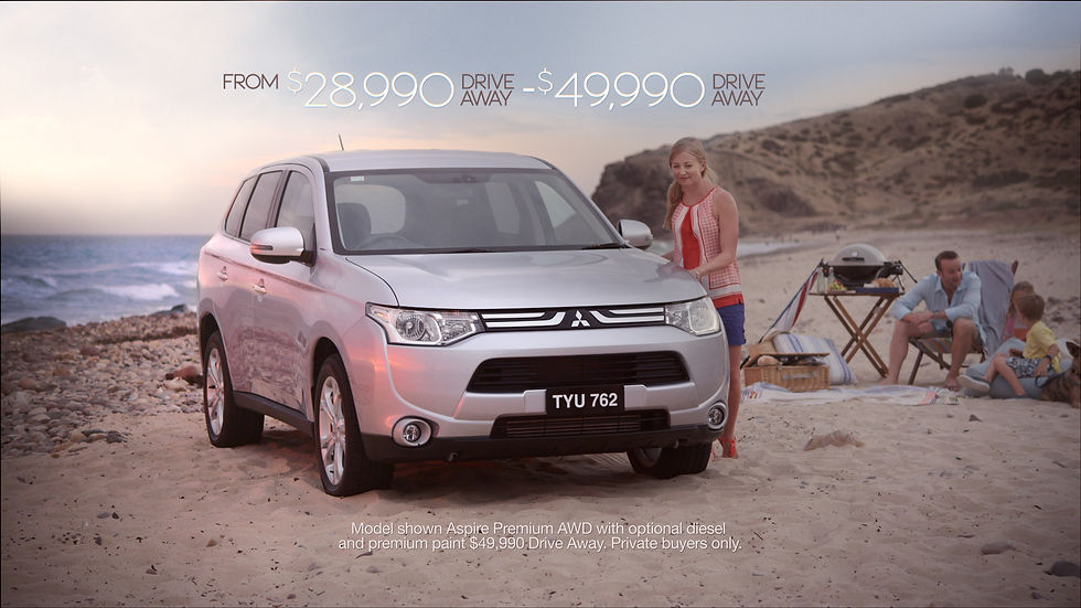 Mitsubishi Outlander at beach priced from $28,990.