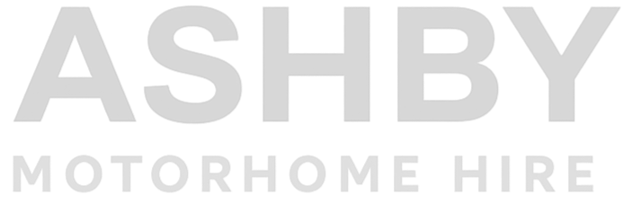 Ashby Motorhomes Here logo in white text on black background.