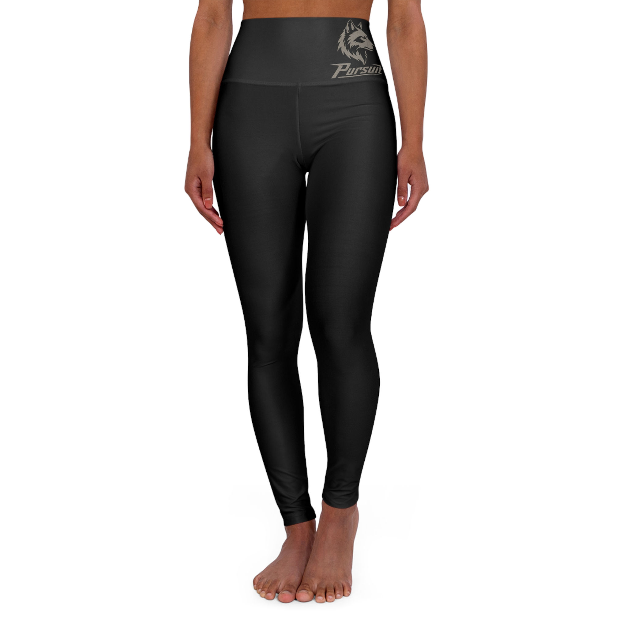 Grey Wolf Pursuit High-Waist Black Yoga Leggings — Activewear