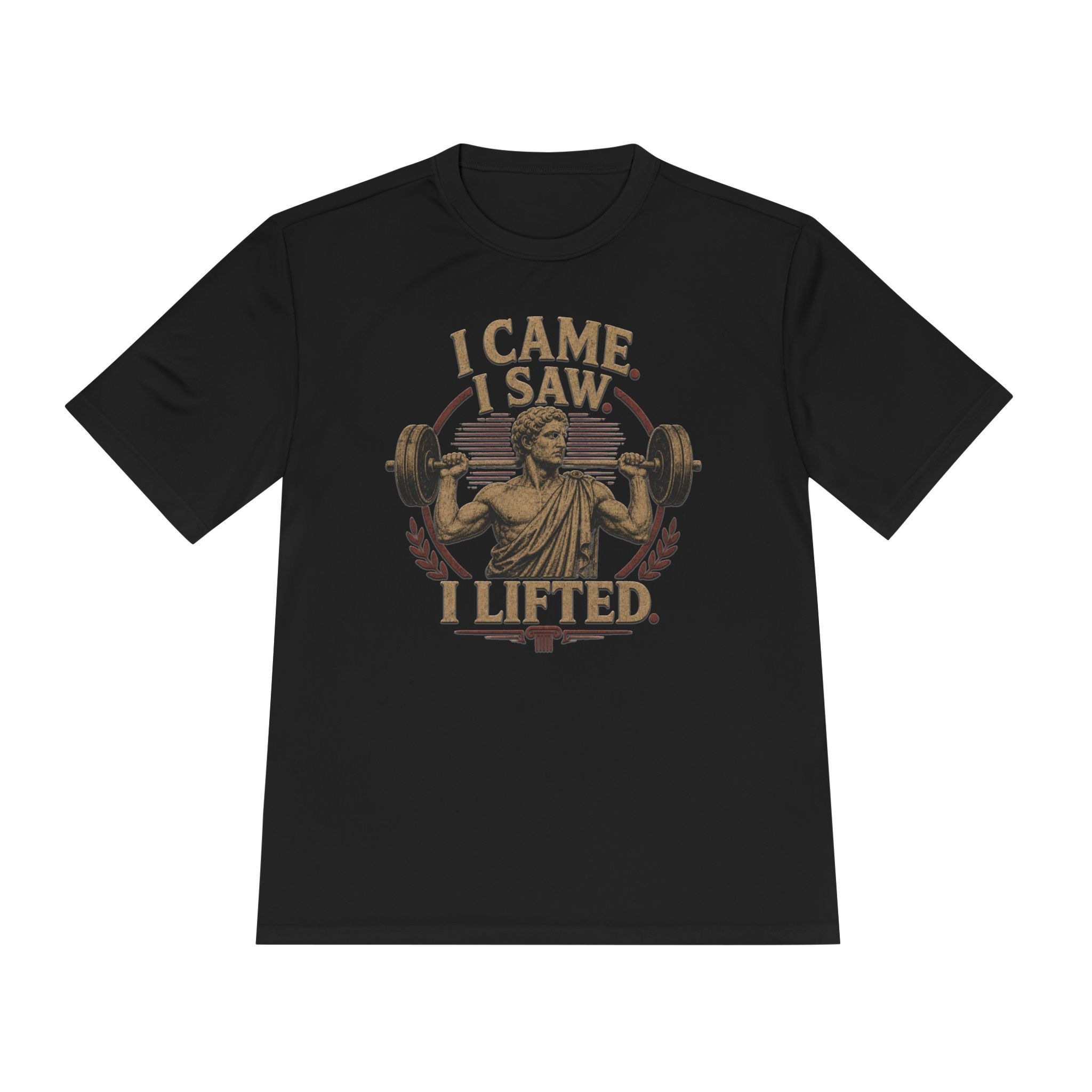 I Came I Saw I Lifted Tee — Vintage Statue Weightlifting Workout Shirt